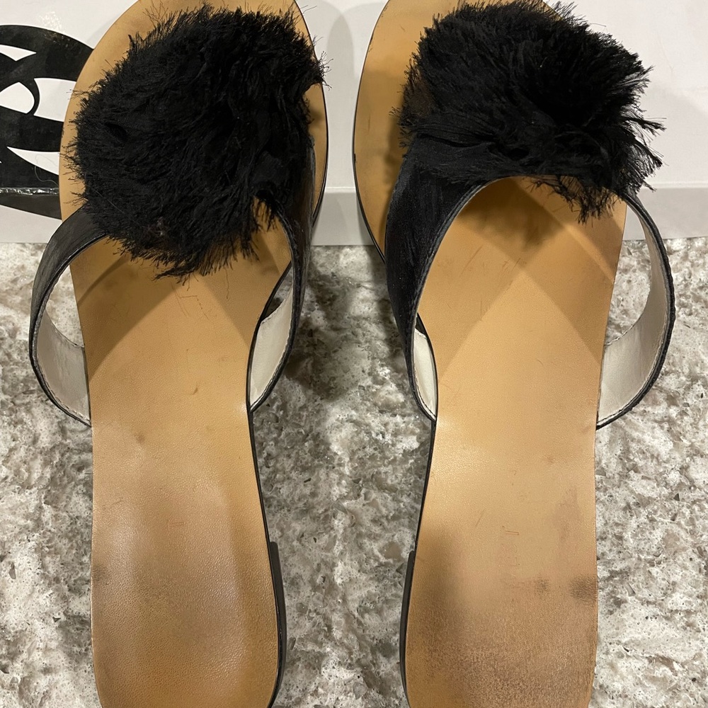 Black flat sandals